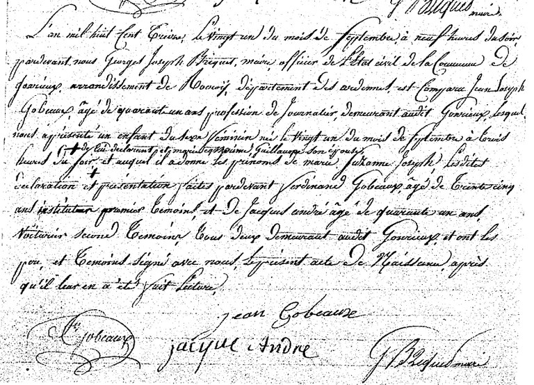 GOBEAUX Marie Suzanne Joseph