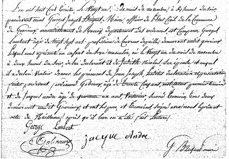 LAMBERT Jean Joseph