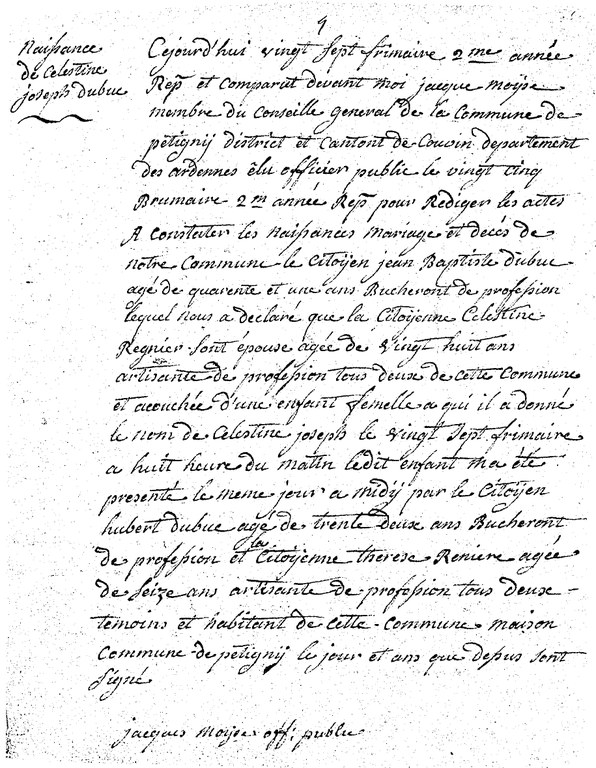 DUBUC Celestine Joseph